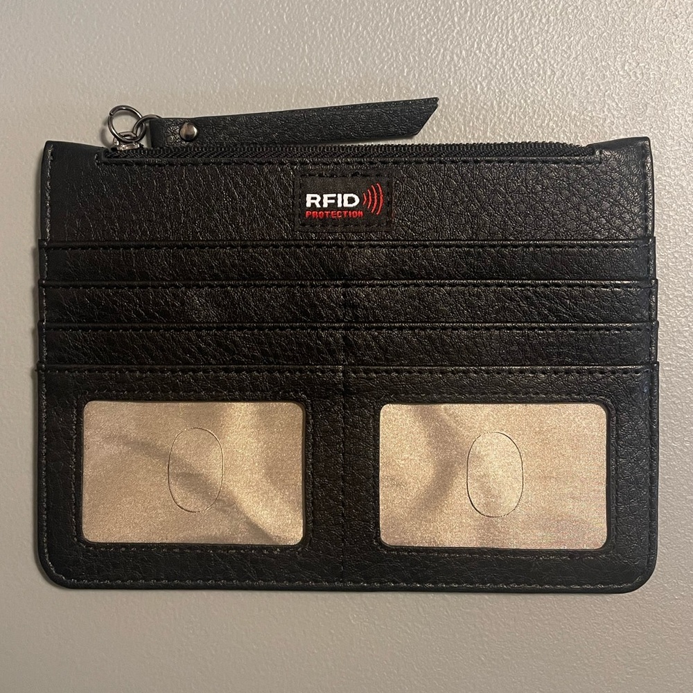 NWOT RFID blocking wallet purse insert, genuine leather